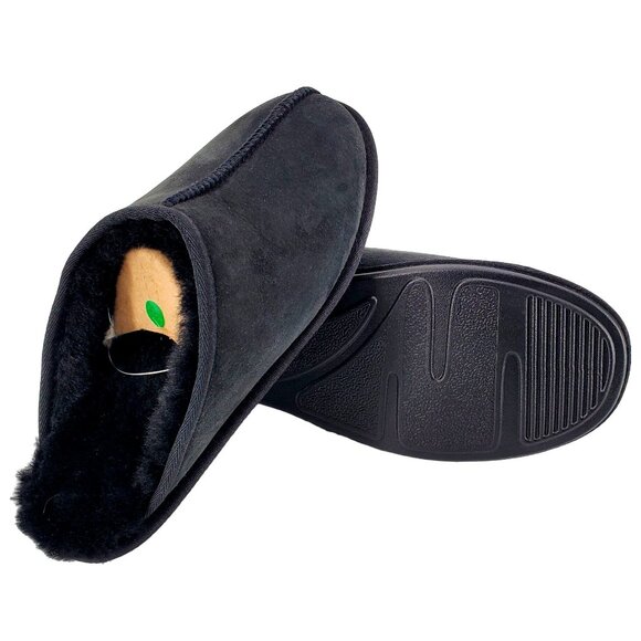 Kirkland 8 Slippers Sheepskin Men Shearling Suede Real Fur Slides House Shoes - Picture 14 of 15